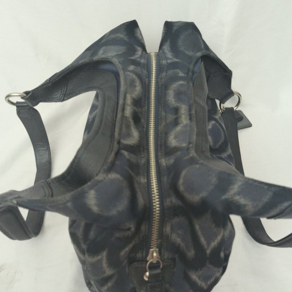 COACH Madison Ikat Maggie Op Women's NAVY Blue Carryall Shoulder Bag Purse 21295 - Picture 12 of 16